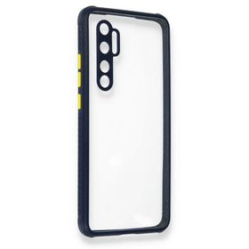 BSSM Xiaomi Mi Note 10 Lite Miami Şeffaf Silikon Lacivert Kılıf