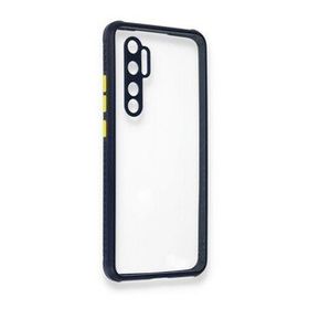 BSSM Xiaomi Mi Note 10 Lite Miami Şeffaf Silikon Lacivert Kılıf