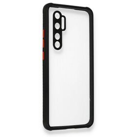 BSSM Xiaomi Mi Note 10 Lite Miami Şeffaf Silikon Siyah Kılıf
