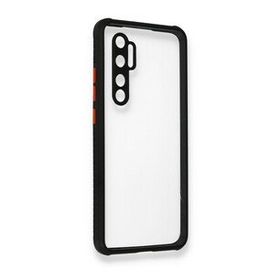 BSSM Xiaomi Mi Note 10 Lite Miami Şeffaf Silikon Siyah Kılıf