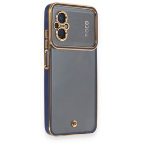 BSSM Xiaomi Poco M5 Liva Lens Silikon Mavi Kılıf