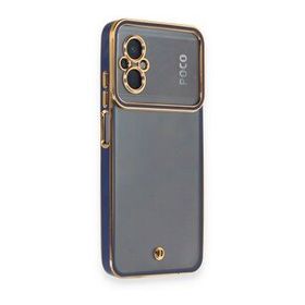 BSSM Xiaomi Poco M5 Liva Lens Silikon Mavi Kılıf
