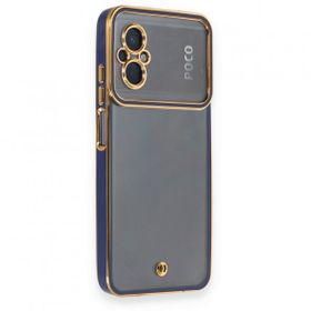 BSSM Xiaomi Poco M5 Liva Lens Silikon Mavi Kılıf