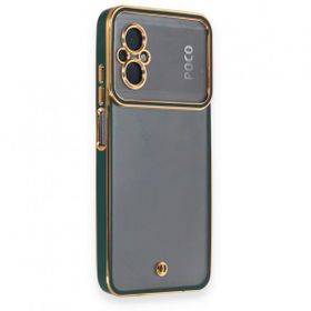 BSSM Xiaomi Poco M5 Liva Lens Silikon Yeşil Kılıf