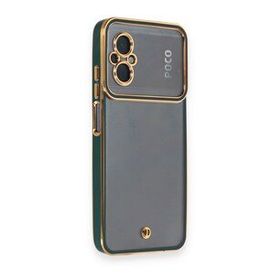 BSSM Xiaomi Poco M5 Liva Lens Silikon Yeşil Kılıf