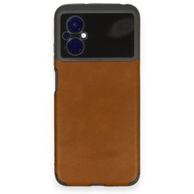 BSSM Xiaomi Poco M5 Loop Deri Silikon Kahverengi Kılıf