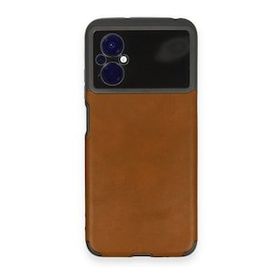 BSSM Xiaomi Poco M5 Loop Deri Silikon Kahverengi Kılıf