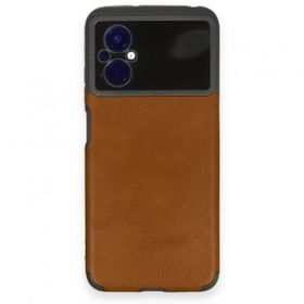 BSSM Xiaomi Poco M5 Loop Deri Silikon Kahverengi Kılıf