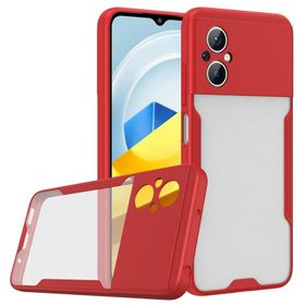 BSSM Xiaomi Poco M5 Platin Silikon Kırmızı Kılıf