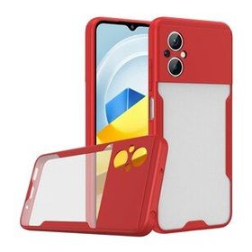 BSSM Xiaomi Poco M5 Platin Silikon Kırmızı Kılıf