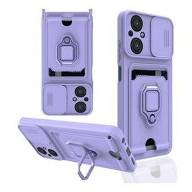 BSSM Xiaomi Poco M5 Zuma Kartvizitli Yüzüklü Silikon Lila Kılıf