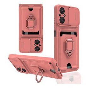 BSSM Xiaomi Poco M5 Zuma Kartvizitli Yüzüklü Silikon Pembe Kılıf