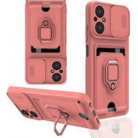 BSSM Xiaomi Poco M5 Zuma Kartvizitli Yüzüklü Silikon Pembe Kılıf
