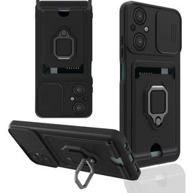 BSSM Xiaomi Poco M5 Zuma Kartvizitli Yüzüklü Siyah Silikon Kılıf