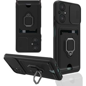 BSSM Xiaomi Poco M5 Zuma Kartvizitli Yüzüklü Siyah Silikon Kılıf