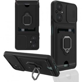 BSSM Xiaomi Poco M5 Zuma Kartvizitli Yüzüklü Siyah Silikon Kılıf