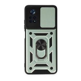 BSSM Xiaomi Poco X4 Pro 5G Pars Lens Yüzüklü Silikon Cep Telefonu KılıfıYeşil
