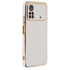 BSSM Xiaomi Poco X4 Pro 5G Volet Silikon Beyaz Cep Telefonu Kılıfı