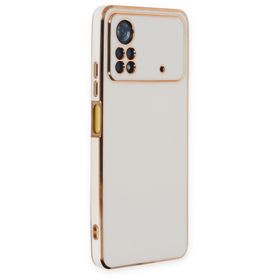 BSSM Xiaomi Poco X4 Pro 5G Volet Silikon Beyaz Cep Telefonu Kılıfı