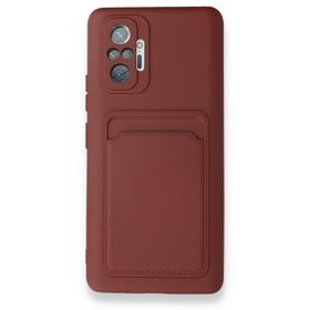 BSSM Xiaomi Redmi Note 10 Pro Kelvin Kartvizitli Silikon Bordo Kılıf