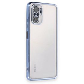 BSSM Xiaomi Redmi Note 10 Razer Lensli Silikon Açık Mavi Cep Telefonu Kılıfı