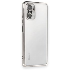 BSSM Xiaomi Redmi Note 10 Razer Lensli Silikon Açık Mavi Cep Telefonu Kılıfı