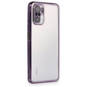 BSSM Xiaomi Redmi Note 10 Razer Lensli Silikon Gümüş Cep Telefonu Kılıfı