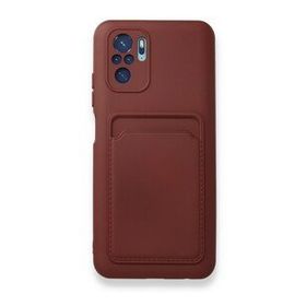 BSSM Xiaomi Redmi Note 10S Kelvin Kartvizitli Silikon Bordo Cep Telefonu Kılıfı