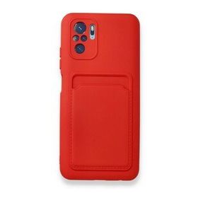 BSSM Xiaomi Redmi Note 10S Kelvin Kartvizitli Silikon Kırmızı Cep Telefonu Kılıfı