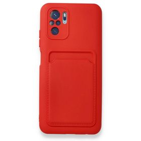 BSSM Xiaomi Redmi Note 10S Kelvin Kartvizitli Silikon Kırmızı Cep Telefonu Kılıfı
