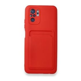BSSM Xiaomi Redmi Note 10S Kelvin Kartvizitli Silikon Kırmızı Cep Telefonu Kılıfı
