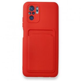 BSSM Xiaomi Redmi Note 10S Kelvin Kartvizitli Silikon Kırmızı Cep Telefonu Kılıfı