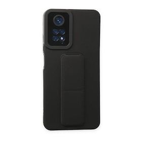BSSM Xiaomi Redmi Note 11 Mega Standlı Siyah Silikon Kılıf