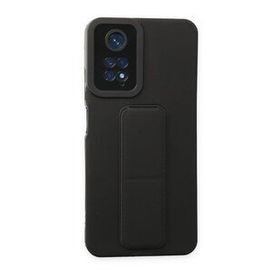 BSSM Xiaomi Redmi Note 11 Mega Standlı Siyah Silikon Kılıf