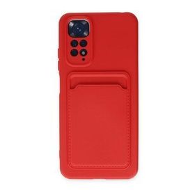 BSSM Xiaomi Redmi Note 11 Pro Kelvin Kartvizitli Silikon Kırmızı Cep Telefonu Kılıfı