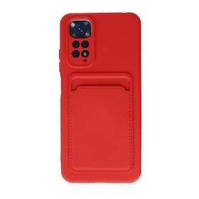 BSSM Xiaomi Redmi Note 11 Pro Kelvin Kartvizitli Silikon Kırmızı Cep Telefonu Kılıfı