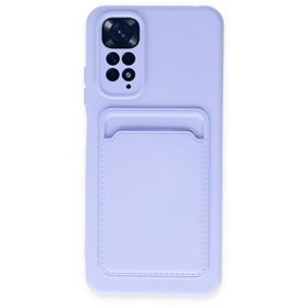 BSSM Xiaomi Redmi Note 11 Pro Kelvin Kartvizitli Silikon Lila Cep Telefonu Kılıfı