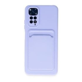 BSSM Xiaomi Redmi Note 11 Pro Kelvin Kartvizitli Silikon Lila Cep Telefonu Kılıfı
