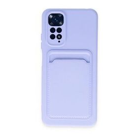 BSSM Xiaomi Redmi Note 11 Pro Kelvin Kartvizitli Silikon Lila Cep Telefonu Kılıfı