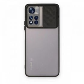 BSSM Xiaomi Redmi Note 11 Pro Plus 5G Palm Buzlu Kamera Sürgülü Siyah Silikon Kılıf
