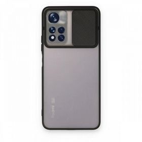 BSSM Xiaomi Redmi Note 11 Pro Plus 5G Palm Buzlu Kamera Sürgülü Siyah Silikon Kılıf