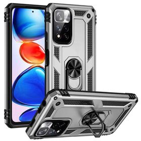 BSSM Xiaomi Redmi Note 11 Pro Plus 5G Sofya Yüzüklü Silikon Kapak Gümüş Kılıf