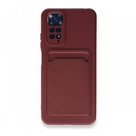 BSSM Xiaomi Redmi Note 11S Kelvin Kartvizitli Silikon Bordo Kılıf
