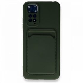 BSSM Xiaomi Redmi Note 11S Kelvin Kartvizitli Silikon Koyu Yeşil Kılıf