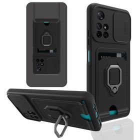 BSSM Xiaomi Redmi Note 11T Zuma Kartvizitli Yüzüklü Siyah Silikon Kılıf