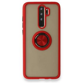 BSSM Xiaomi Redmi Note 8 Pro Montreal Yüzüklü Silikon Kapak Kırmızı Kılıf