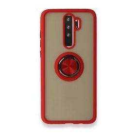BSSM Xiaomi Redmi Note 8 Pro Montreal Yüzüklü Silikon Kapak Kırmızı Kılıf