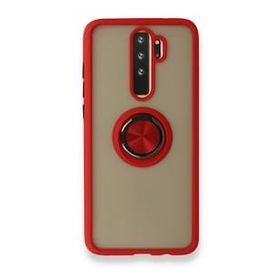 BSSM Xiaomi Redmi Note 8 Pro Montreal Yüzüklü Silikon Kapak Kırmızı Kılıf