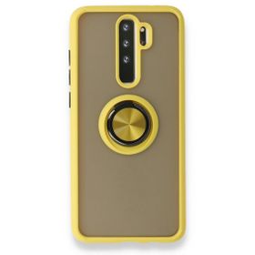 BSSM Xiaomi Redmi Note 8 Pro Montreal Yüzüklü Silikon Kapak Sarı Kılıf