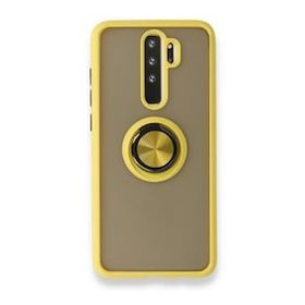 BSSM Xiaomi Redmi Note 8 Pro Montreal Yüzüklü Silikon Kapak Sarı Kılıf